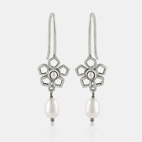Katherine J Earrings in 925 Oxidised Silver
