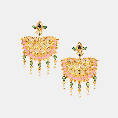 Vastrakala Earring in Gold Plated 925 Silver