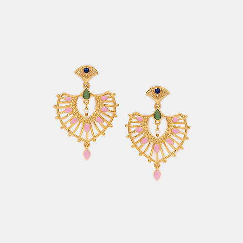 Mukut Chandbali Earrings in Gold Plated 925 Silver