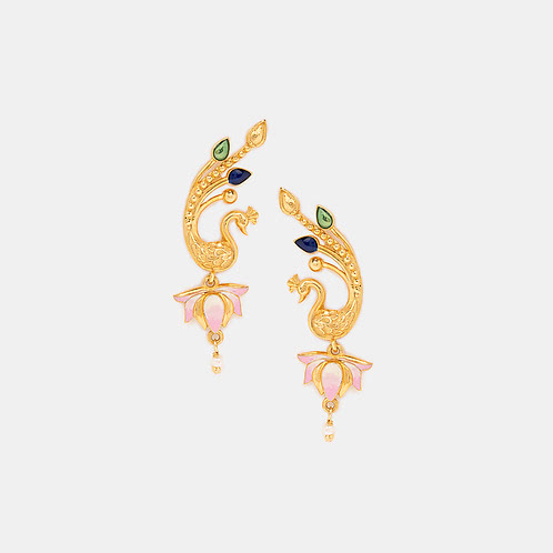 Mayura Kunj Earring in Gold Plated 925 Silver
