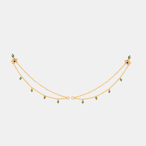 Vastrakala Ear Chain in Gold Plated 925 Silver