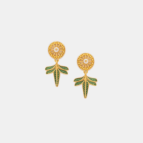 Mayura Patra Earring in Gold Plated 925 Silver