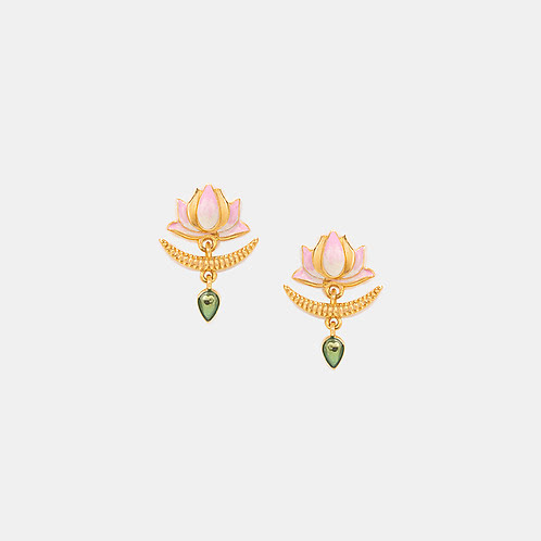 Kamal Kriti Stud Earrings in Gold Plated 925 Silver