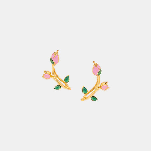 Nalini Climber Earrings in Gold Plated 925 Silver