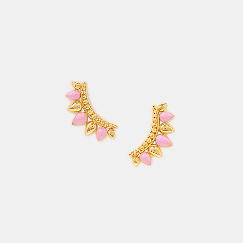 Kamal Naal Earrings in Gold Plated 925 Silver