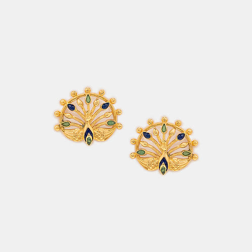 Mayura Chhaya Stud Earrings in Gold Plated 925 Silver
