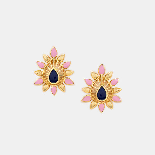 Kalika Arama Stud Earrings in Gold Plated 925 Silver