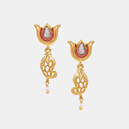 Rab Ne Bana Di Jodi Earrings In Gold Plated 925 Silver