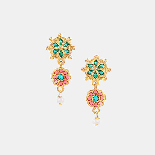 Sangeet Swirl Earrings In Gold Plated 925 Silver