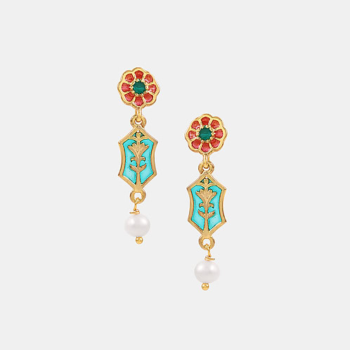 Griha Pravesh Earrings In Gold Plated 925 Silver