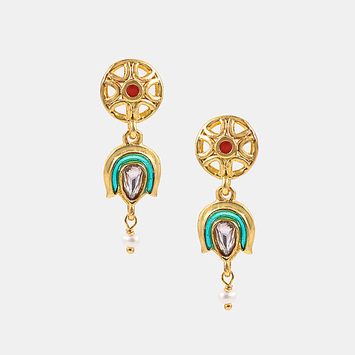 Vadhu Welcome Earrings In Gold Plated 925 Silver