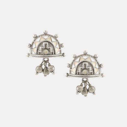 Nisrayani Earrings in Oxidised 925 Silver