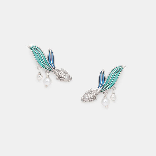 Flow through the Depths Earrings in 925 Silver
