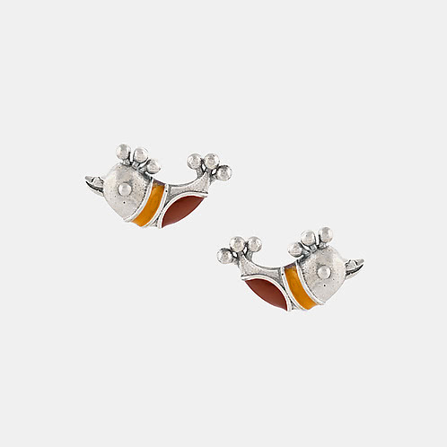 Chuno Paakhi Earrings in Oxidised 925 Silver