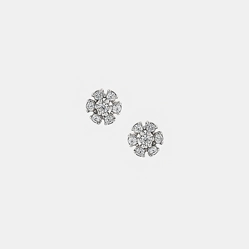 Flora Sparkle Studs Earrings in 925 Silver