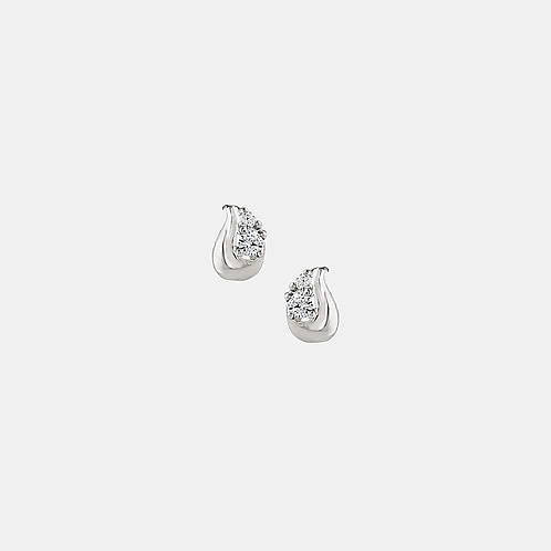 Twin Petal Studs Earrings in 925 Silver