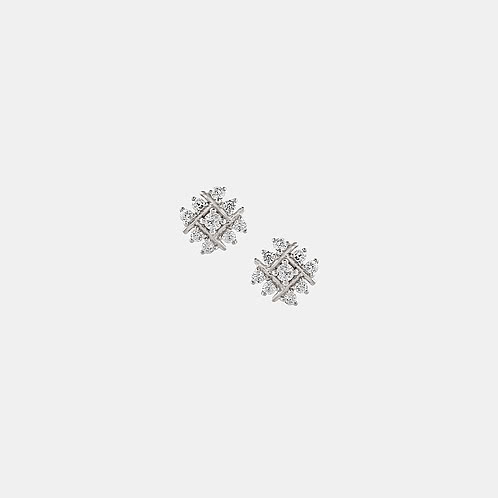 Flora Lattice Studs Earrings in 925 Silver