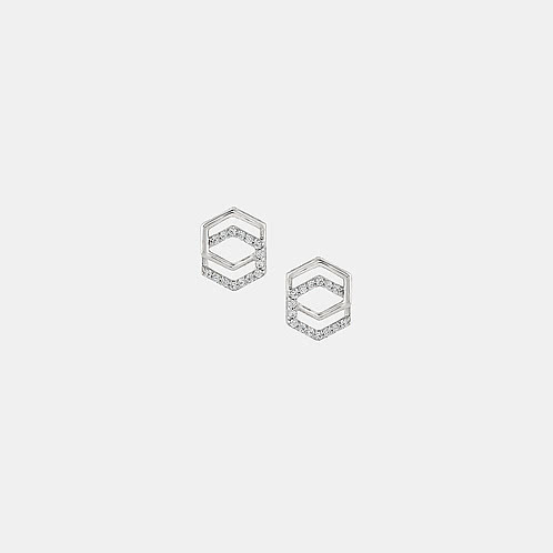 Hexa Studs Earrings in 925 Silver 925 Silver