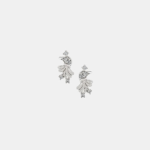 Flora Spray Studs Earrings in 925 Silver