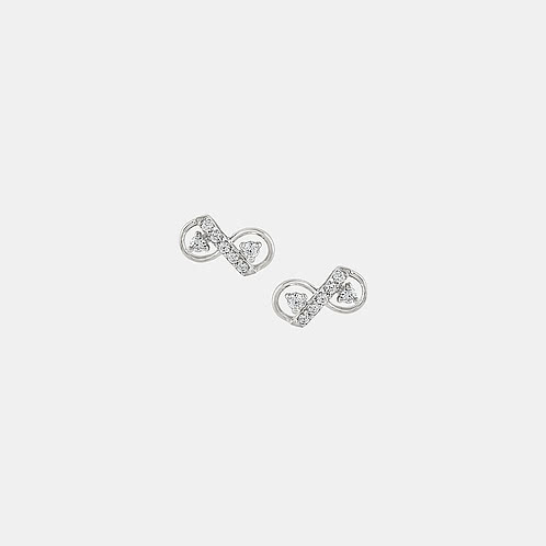 Infinity Studs Earrings in 925 Silver 925 Silver