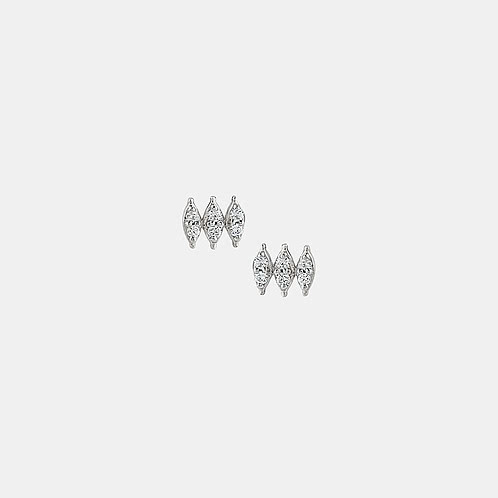 Crescent Studs Earrings in 925 Silver 925 Silver