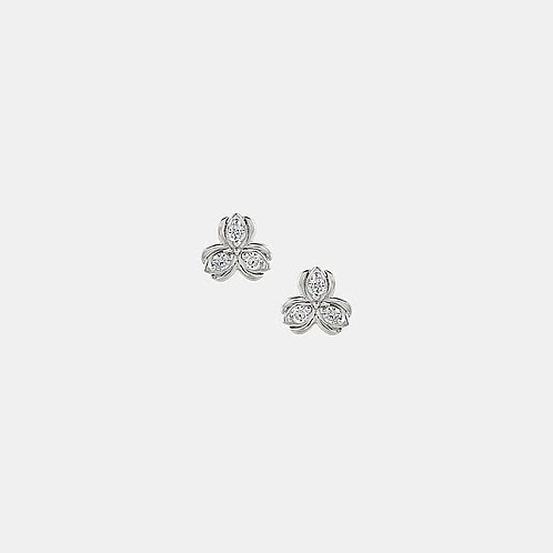 Triple Petal Studs Earrings in 925 Silver 925 Silver
