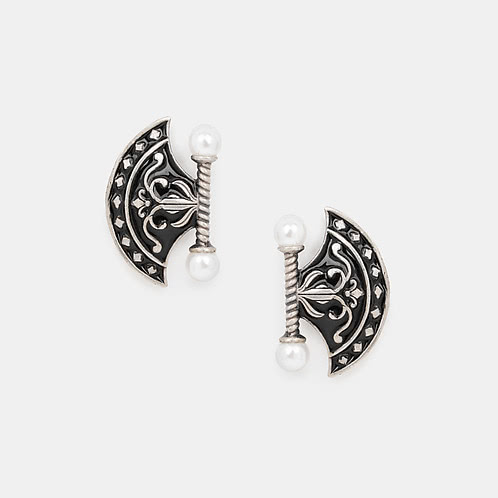 Untamed Axe Earrings in 925 Silver