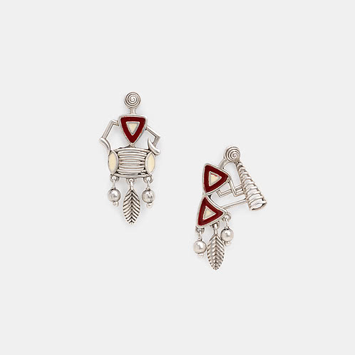Dhool Tarpa Earrings in 925 Silver