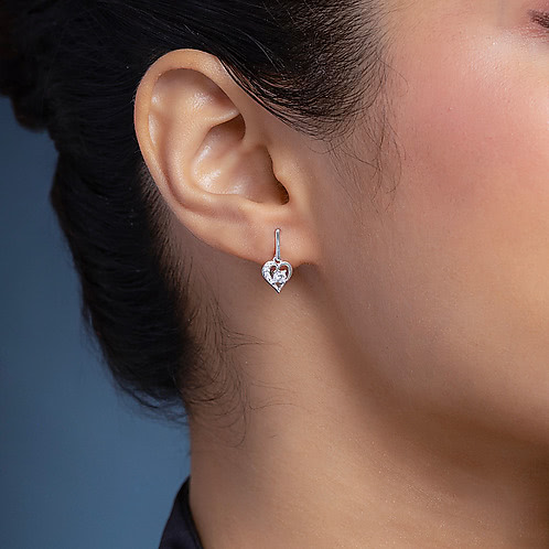 Heartbeat Drop Earrings in 925 Silver