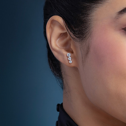 Trinity Drop Earrings in 925 Silver