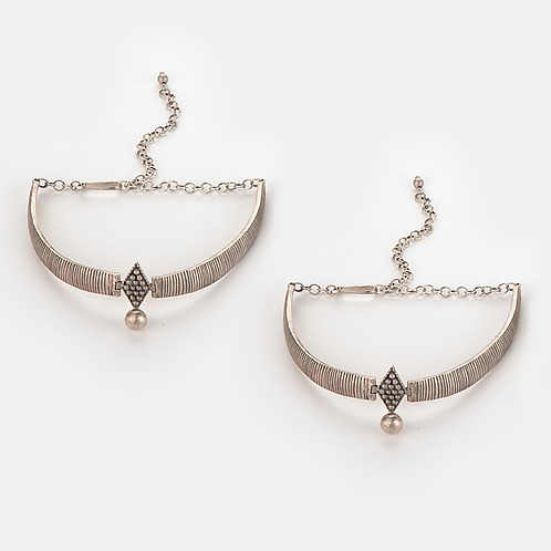 Oxidised Antique Grannys Kulfi Outing Wala Anklets Oxidised in 925 Silver