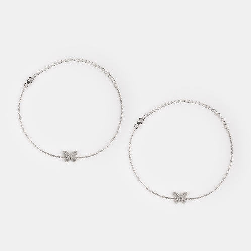 Happier Than Ever Butterfly Anklets in 925 Silver