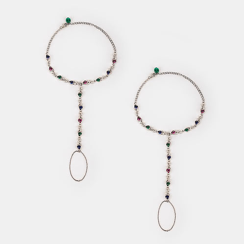 Feeling Suhino Oxidised Foot Harness in 925 Silver