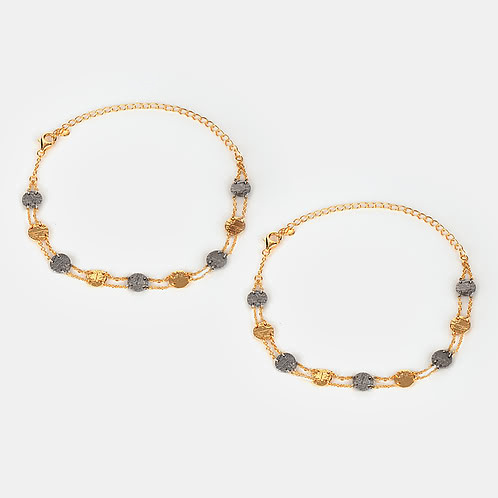 Dazzle All Day Anklets in Dual Plated 925 Silver