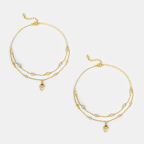 Queen of Encouragement Anklets in Gold Plated 925 Silver