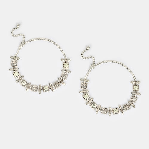 Chaukhdi Anklet in Oxidised 925 Silver