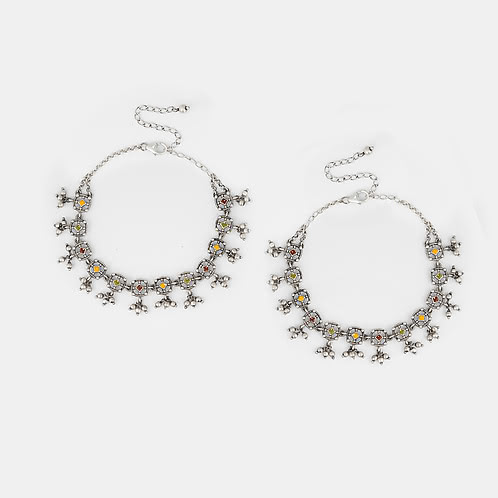 Maharaja Anklets in Oxidised 925 Silver