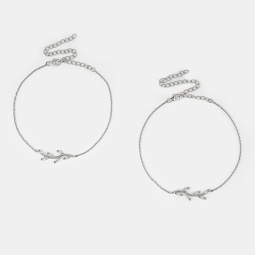 Trailing Vines Anklet in 925 Silver