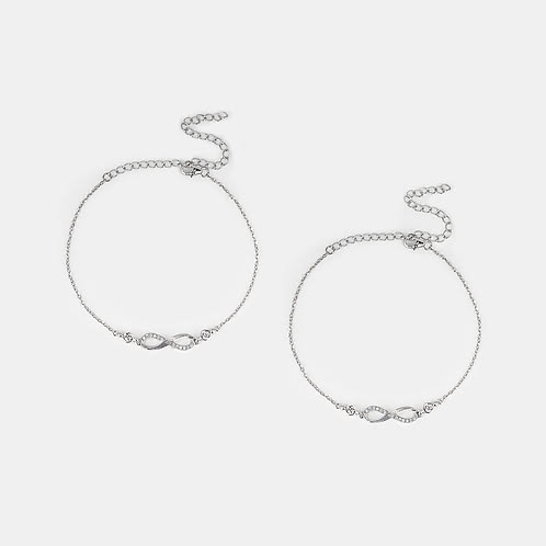 Infinite Possibilities Anklets in Rhodium Plated 925 Silver