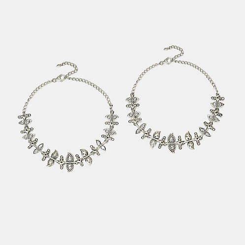 Sajna Sawarna Anklets in 925 Oxidised Silver