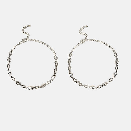 Gup Shup Anklets in 925 Oxidised Silver