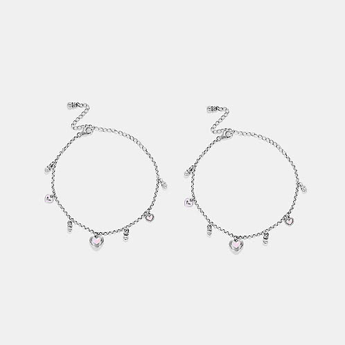 Bring in the Cheer Heart Anklets in 925 Silver