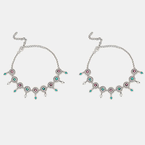Mehendi Masti Anklets in 925 Silver