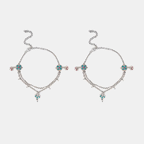 Baat Pakki Anklets in 925 Silver