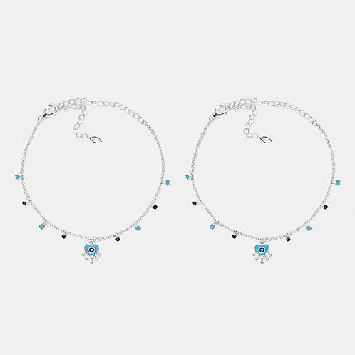 Hex Off Nazar Evil Eye Anklets in 925 Silver