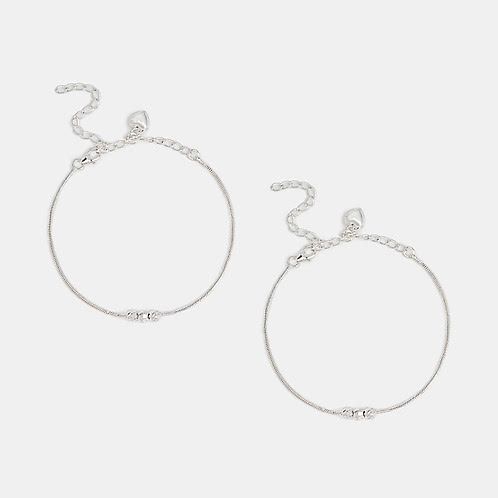 Beaded Trail Anklets in 925 Silver