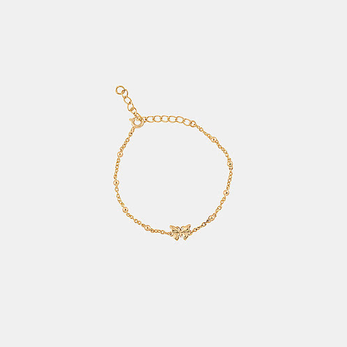 Social Butterfly Anklet in Gold Plated 925 Silver For Kids