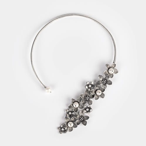 Jen W Necklace in 925 Oxidised Silver