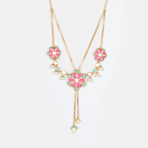 Gal Mithi Necklace in Gold Plated Brass