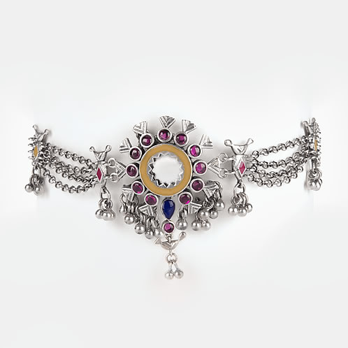 Abla Bharat Style Choker in 925 Silver